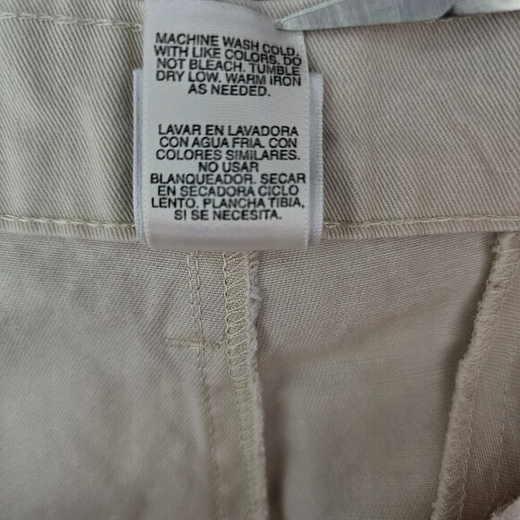 💥Duo Maternity Cotton Stretch Knit Tummy Panel Pull On Beige Denim Pants - Picture 6 of 6